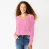 Juniors' SO® V-Neck Chenille Pullover Sweater -Teens shop 5696161 Strawberry Cake