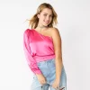 Juniors' SO® One-Shoulder Cropped Top -Teens shop 5696250 Pink