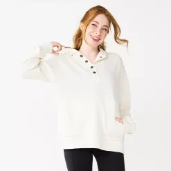 Juniors' SO® 1/4 Snap Hoodie -Teens shop 5698035 Coconut White