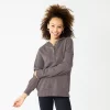 Juniors' SO® 1/4 Snap Hoodie -Teens shop 5698035 Gray Haze