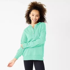 Juniors' SO® 1/4 Snap Hoodie -Teens shop 5698035 Hush Aqua