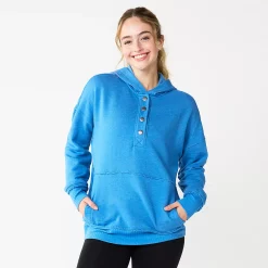 Juniors' SO® 1/4 Snap Hoodie -Teens shop 5698035 Libby Blue