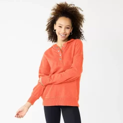 Juniors' SO® 1/4 Snap Hoodie -Teens shop 5698035 Oak Orange