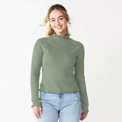 Juniors' SO® Cozy Mockneck Top -Teens shop 5703731 Eren Jade