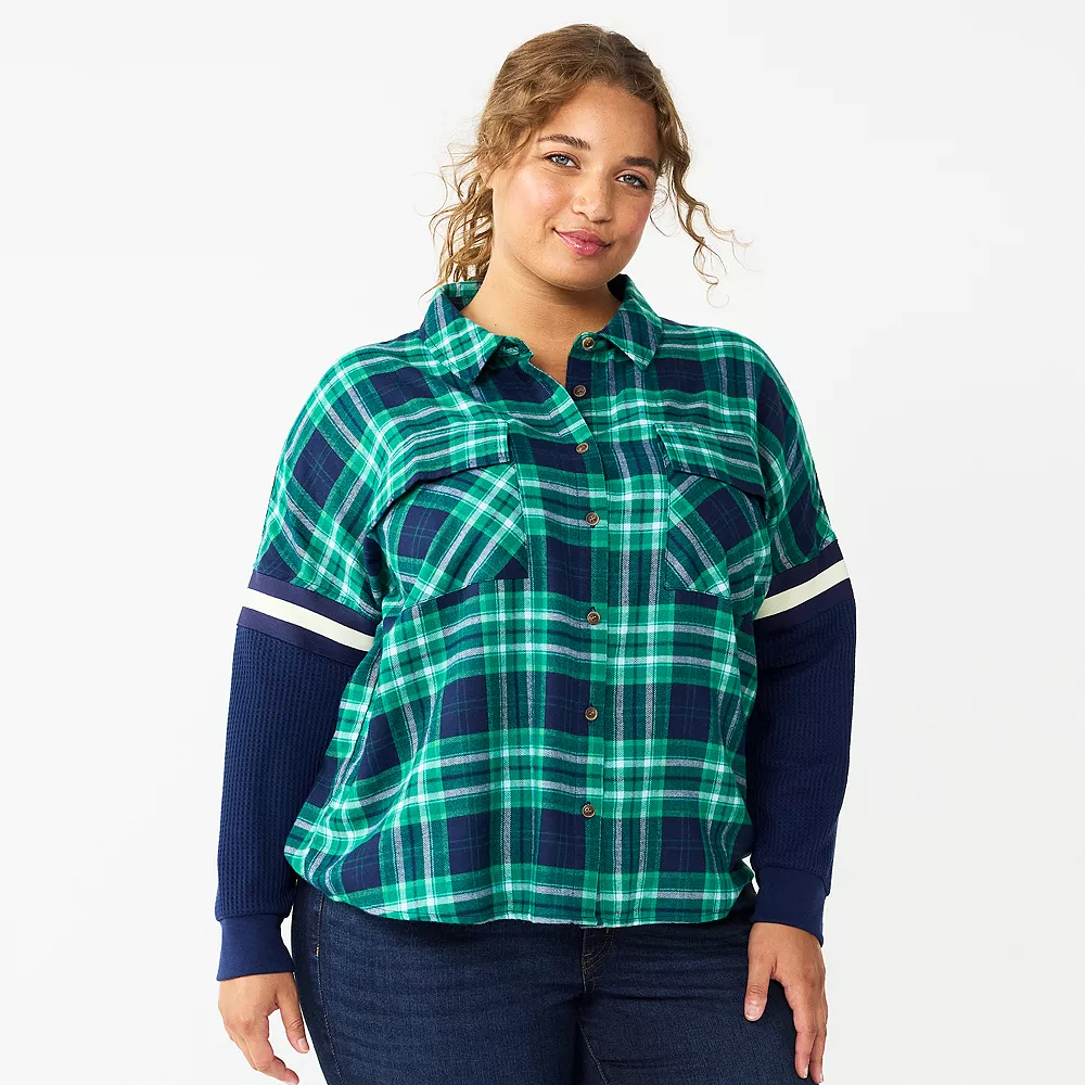 Juniors' Plus Size SO® Fashion Flannel Shirt 6 Juniors' Plus Size SO® Fashion Flannel Shirt - Image 4