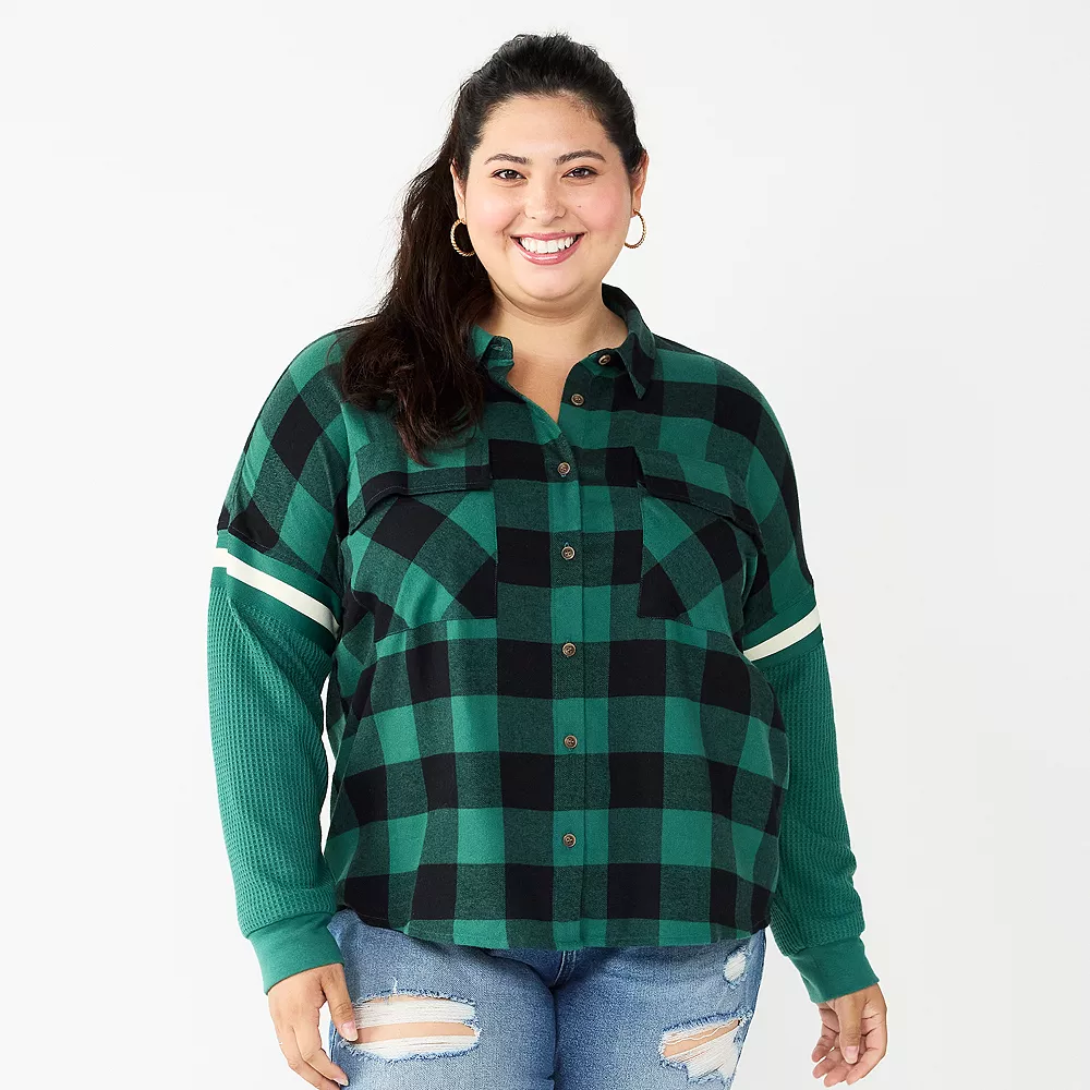 Juniors' Plus Size SO® Fashion Flannel Shirt 10 Juniors' Plus Size SO® Fashion Flannel Shirt - Image 8
