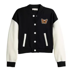 Juniors' Pink Republic Varsity Colorblock Jacket -Teens shop 5715038 ALT5