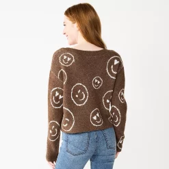 Juniors' SO® Printed V-Neck Pullover Sweater -Teens shop 5726959 ALT