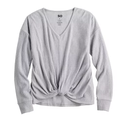 Juniors' SO® Ribbed Front Twist Top -Teens shop 5736217 ALT5