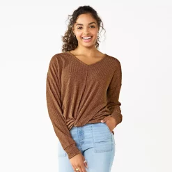 Juniors' SO® Ribbed Front Twist Top -Teens shop 5736217 Elwood