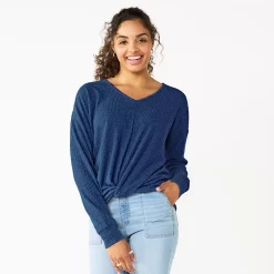 Juniors' SO® Ribbed Front Twist Top -Teens shop 5736217 Sailor Water