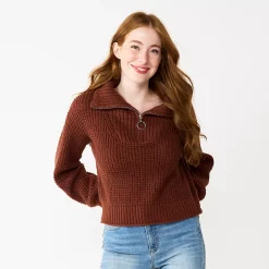 Juniors' SO® Quarter Zip Sweater -Teens shop 5737299 Nessa Brown