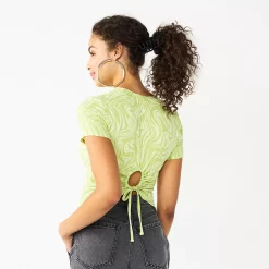 Juniors' SO® Cropped Ribbed Cutout Back Tee -Teens shop 5738952 ALT