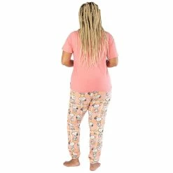 Women's Nite Nite by Munki Munki Short Sleeve Pajama Top & Pajama Pants Sleep Set -Teens shop 5805751 ALT
