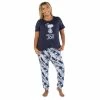 Women's Nite Nite by Munki Munki Short Sleeve Pajama Top & Pajama Pants Sleep Set -Teens shop 5805751 Navy