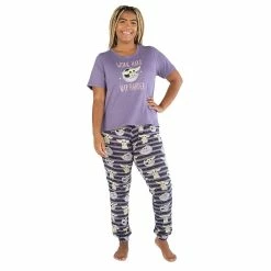 Women's Nite Nite by Munki Munki Star Wars Short Sleeve Pajama Top & Pajama Pants Sleep Set -Teens shop 5805754 Purple