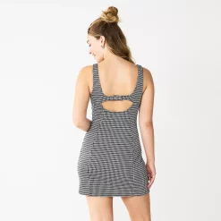 Juniors' SO® Open Back Mini Pinafore Print Dress -Teens shop 6120152 ALT