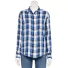 Juniors' SO® Adaptive Magnetic Woven Shirt -Teens shop 6120425 Navy Plaid