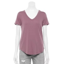 Juniors' SO® Favorite V-Neck Short Sleeve Tee -Teens shop 6142412 Muted Plum